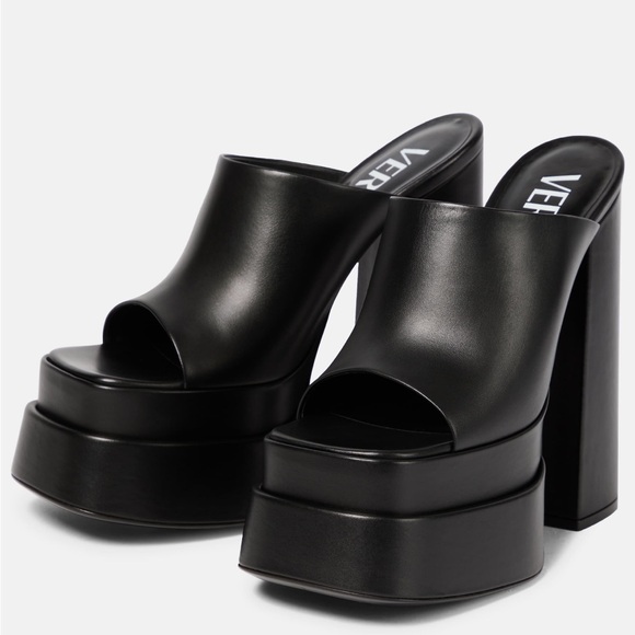 VERSACE Leather platform sandals - Picture 5 of 6